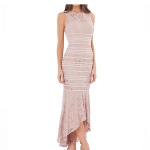 JS Collections NWT Women’s Lace Dress, Rose Cloud Pink, High Lo Style. Size 6.